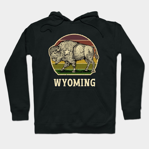 Wyoming bison Hoodie by Dima Kruk